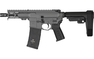 Banshee MK4, Semi-automatic Pistol, AR, 9MM, 5" Threaded Barrel, 1/2x28, CMMG Zeroed Linear Compensator, Cerakote Finish, Tungsten, M-LOK Handguard, CMMG Zeroed Polymer Grip, Pistol Tube, Manual Safety, 30 Rounds, 1 Magazine PE-94A1798-TNG