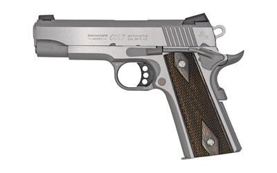 Combat Commander, Semi-automatic, 45 ACP, 4.25" Barrel, Steel Frame, Stainless Finish, 8Rd, White Dot Carry Novak Sights, G10 Checkered Black Cherry Grips, 1 Magazine O4040XE
