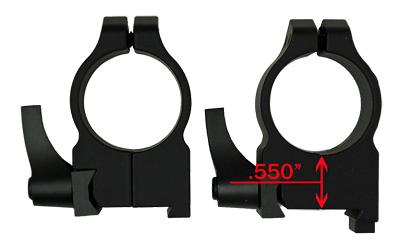 Scope Rings, Quick Detach, 1", High Height, Fits CZ 550, Matte Finish 19131