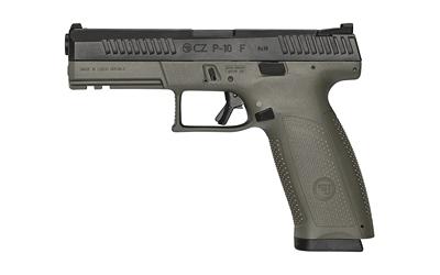 P-10 F, Striker Fired, Semi-automatic, Polymer Frame Pistol, Full Size, 9MM, 4.5" Barrel, Nitride Slide Finish, OD Green, 3 Interchangeable Backstraps, Fixed Sights, Integrated Trigger Safety, 19 Rounds, Reversible Magazine Catch 89545