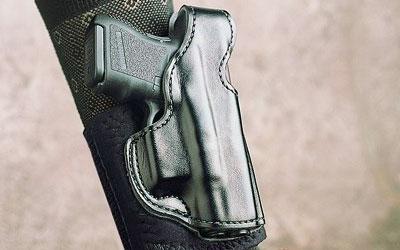 Die Hard Ankle Holster, Fits S&W Shield, Right Hand, Black Leather 014PCX7Z0