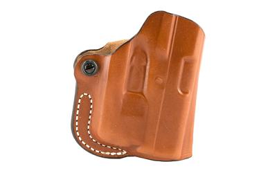 Mini Scabbard Belt Holster, Fits Glock 43 with Streamlight TLR6, Right Hand, Tan Leather 019BA0CZ0