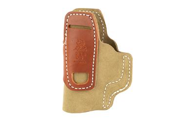 Transit, Inside Waistband Holster, Ambidextrous, Fits Glock 42/43, S&W 22C, Ruger LC9, Kahr P9/MK9/CW9, Leather and Kydex Construction, Tan 215NJD9Z0