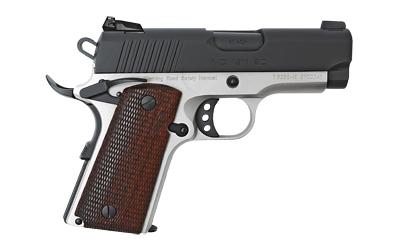 MC1911 SC, 1911, Semi-automatic, Metal Frame Pistol, Officer, 9MM, 3.4" Barrel, Steel, Black and Silver, Synthetic Wood Grips, Fixed Sights, Ambidextrous Safety, 7 Rounds, 1 Magazine, Ambidextrous 390046