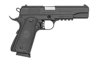 MC1911S, Semi-automatic, 1911, Full Size, 45ACP, 5" Barrel, Steel Frame, Black Finish, Synthetic Grips, Extended Beavertail, Accessory Rail, Fixed Novak Sights, 8Rd GIRSMC1911S45ACPBL