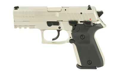 Rex Zero 1CP, Semi-automatic Pistol, DA/SA, 9MM, 3.85" Cold Hammer Forged Barrel, Nickel Plated Finish, 15Rd, Picatinny Rail, Fixed Sights, Ambi Safety and Magazine Release, Loaded Chamber Indicator REXZERO1CP-06