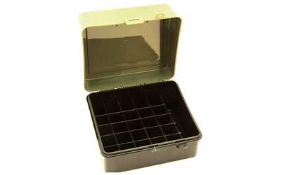 Ammunition Box, Holds 25 Rounds of 12/16 Gauge Shot Shells, Charcoal/Green , 6 Pack 1217-01