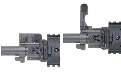 Sight, Front Flip-up for Dovetail Gas Blocks, Fits AR-15, Black, Spring Actuated, A2 Flip-up Rear GGG-1297