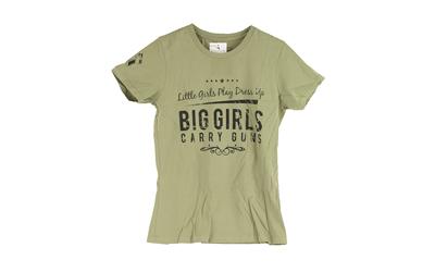 Short Sleeve Shirt, "Big Girls Carry Guns", Medium, Women, OD Green AP95120