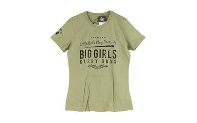 Short Sleeve Shirt, "Big Girls Carry Guns", XLarge, Women, OD Green AP95122