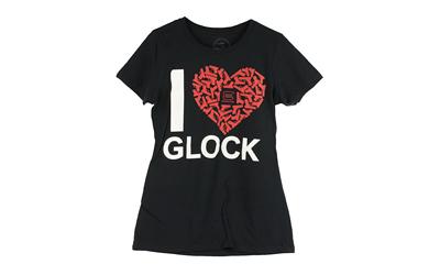 Short Sleeve Shirt, "I Love Glock", Women, Large, Black AP95133