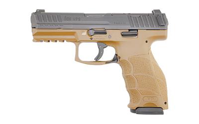VP9 OR, Striker Fired, Semi-automatic, Polymer Frame Pistol, Full Size, 9MM, 4.09" Barrel, Matte Finish, Flat Dark Earth Frame and Black Slide, 3 Dot Sights, Optics Ready, 17 Rounds, 2 Magazines 81000607