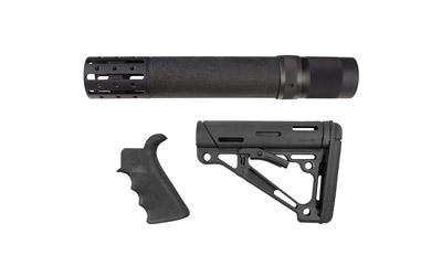 Kit, Black Finish, Finger Groove Beavertail Grip,Rifle Length Forend with Accessories, Overmolded Collapsible Stock, Buffer Tube and Hardware, AR-15/M16 15078