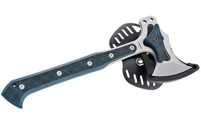 EX-T01, Tomahawk, S-7 Tumbled Finish, Plain Edge, G10 Sheath, G10 Blue Lava Grip 35773-EXLRSR