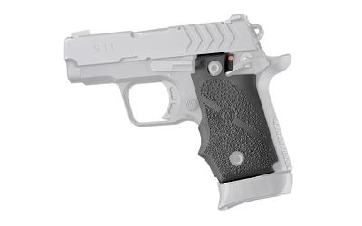 Rubber Grip with Cobblestone Texture and Finger Grooves, Black, Fits Springfield 911 48080