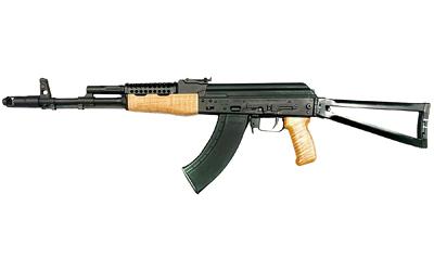 KR-103SFSAW-TRI, Semi-automatic Rifle, 7.62X39, 16.33" Barrel, Cheese Grater Upper Handguard, Matte Finish, Black, Blonde Wood Furniture, Side Folding Triangle Stock, 30 Rounds, 1 Magazine KR-103SFSAW-TRI