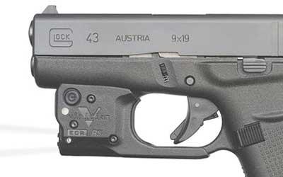 Reactor TL, Tac Light, Fits Glock 43, Black Finish, features ECR and Radiance, Includes Hybrid Belt Holster RTL-G43