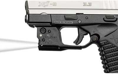 Reactor TL, Tac Light, Fits Springfield XDS, Black Finish, features ECR and Radiance, Includes Hybrid Belt Holster RTL-XDS