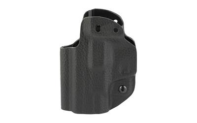 Hybrid Holster, Inside Waistband Holster, Ambidextrous, Fits S&W Shield, Kydex with Leather Shell, Includes 1.5" Belt Attachment, Black H3-SAW-1-BLK2