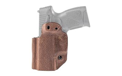 Hybrid Holster, Inside Waistband Holster, Ambidextrous, Fits Taurus G4, Kydex with Leather Shell, Includes 1.5" Belt Attachment, Brown H3-TU-3-BR1
