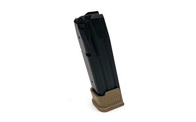 Magazine, 9MM, 21 Rounds, Fits Sig Sauer P320, Steel Construction, Blued Finish, Flat Dark Earth Baseplate SIG-A20-FDE