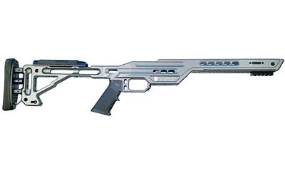 MPA BA Lite Chassis, Lightweight Machined Aluminum Chassis, Bubble Level System, Adjustable Length of Pull, Adjustable Cheek Riser, Bipod Picatinny Rail, Inletted for Remington 700 Short Action, Gunmetal Grey Finish MPABALTCHASSREMSAGNM