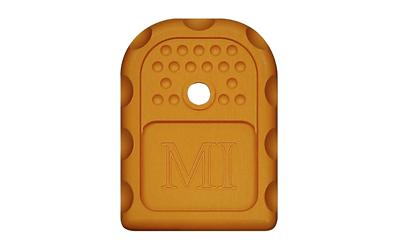 Magazine Base Plate, 9MM/40 Cal, Aluminum, Orange Anodized Finish, For Glock 9/40 Double Stack MI-GBP-9/40-ONG