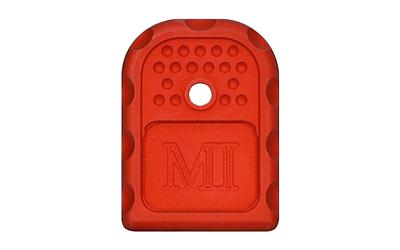Magazine Base Plate, 9MM/40 Cal, Aluminum, Red Anodized Finish, For Glock 9/40 Double Stack MI-GBP-9/40-RED
