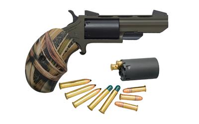 Huntsman, Single Action, Revolver, 22LR/22 WMR, 2" Barrel, Cerakote Finish, Olive Drab Green/Black, Fixed Sights, 5 Rounds, Includes DeSantis Leather Holster NAA-TGH-C