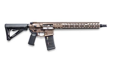 Model 1, Semi-Automatic, 223 Wylde/556NATO, 14.5" Barrel (16" OAL with Pinned Brake), Mid-length Gas System, Silencero ASR Muzzle Brake, Aluminum M-LOK Handguard, Brown Finish, Titanium Forward Assist, ATC AR Gold Match Trigger, Magpul Pistol Grip and St