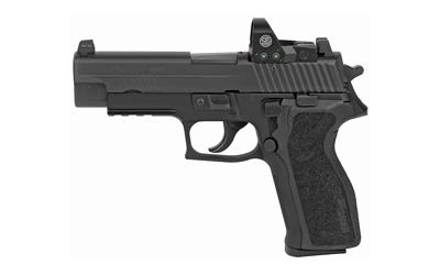 P226, Full Size Semi-automatic Pistol, DA/SA, 9MM, 4.4" Barrel, Steel Alloy Frame, Nitron Slide Finish, Black Finish, Plastic E2 Grip, 10Rd, 2 Steel Mags, Tall Slite Night Sights w/Romeo 1 Reflex Optic, MA Compliant 226RM-9-BSS-RX