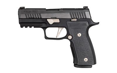 P320, AXG Equinox, Custom Works, Striker Fired, Semi-automatic, Metal Frame Pistol, 9mm, 3.9" Barrel, Alloy, Black, AXG Modular Aluminum Grip, XRAY3 Night Sights, 10 Rounds, Optic Ready, Skeletonized Flat Trigger, 3 Magazines 320AXGCA-9-CW-EQ-R2-10