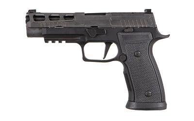 P320 AXG Pro Carry, Striker Fired, 9mm, 3.9" Barrel, Polymer Grips, Black Nitron Slide Finish, Titanium Cerakote Frame Finish, XSeries Optic-ready Slide, X-Ray 3 Night Sights, 10 Round, 2 Magazines 320AXGCA-9-RTXR3-R2-10