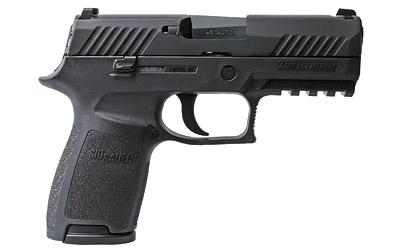P320, Double Action Only, Compact Frame, 45 ACP, 3.9" Barrel, Polymer Frame, Black Finish, 9Rd, 2 Mags, Massachusetts Compliant, Fixed Night Sights 320C-45-BSS-MA