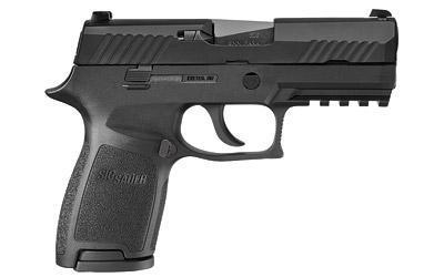 P320, Double Action Only, Compact Frame, 9MM, 3.9" Barrel, Polymer Frame, Black Finish, 10Rd, 2 Mags, Massachusetts Compliant, Fixed Night Sights 320C-9-BSS-MA