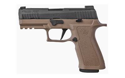 P320, X-Carry, Striker Fired, 9MM, 3.9" Barrel, Po Coyote Polymer Frame, Black Slide, Modular X Grip, X-Ray Night Sight With Romeo1 Optic Mount, 17Rd, 2 Magazines 320XCA-9-RTBXR3-COY