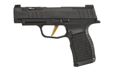 P365XL Spectre, Striker Fired, Semi-automatic, Polymer Frame Pistol, Sub-Compact, 9MM, TiN Gold 3.7" Barrel, Nitron Finish, Black, TiN Gold Flat Trigger, XRay3 Night Sights, Optics Ready, 12 Rounds, 2 Magazines P365V002