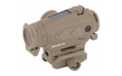 Romeo4T Red Dot, Ballistic Circle Dot, Solar and Battery Powered, Hex Bolt Mount and Spacer, FDE Finish SOR43131