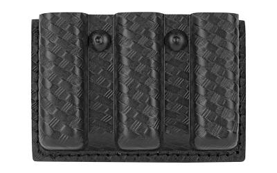 Model 775 Slimline Open Top Triple Magazine Pouch, For 2.25" Duty Belts, Fits Glock 17, Belt Loop, Hardshell STX, STX Basket Weave Black Finish 775-83-48