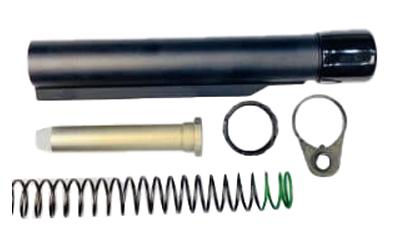 A5 Buffer System, Buffer Tube Complete Assembly, 9 Position A5 Buffer Tube, Sprinco Green Spring, A5H2 Buffer, FCD Castle Nut and Quick Detach End Plate, Fits AR Rifles, Black A5KIT
