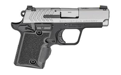 911, 1911 Micro Compact, 9MM, 3" Barrel, Alloy Frame, Stainless Finish, 2 Magazines, 1-6Rd & 1-7Rd, Viridian Green Grip Laser, Tritium Night Sights PG9119SVG