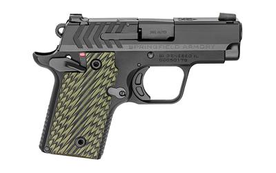911, 1911 Micro Compact, 9MM, 3" Barrel, Alloy Frame, Black Nitride Finish, 2 Magazines, 1-6Rd & 1-7Rd, Hogue G10 Grips, Tritium Night Sights PG9119