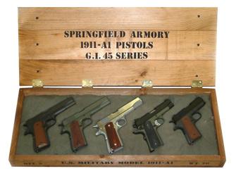 1911, Five Handgun Wooden Box GE5053