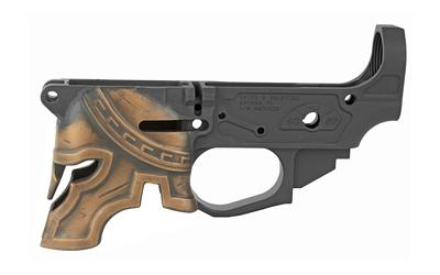 Spartan, Semi-automatic, Stripped Lower, 223 Rem/556NATO, Black Finish with Bronze Helmet, CNC Machined from a 7075 Billet Aluminum STLB610-PH