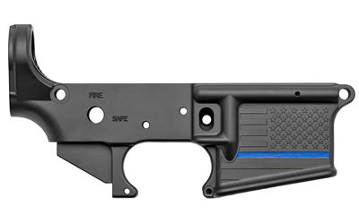 STLS145-BL Thin Blue Line, Stripped Lower, Semi-automatic, 223 Rem/556NATO, Black Finish, Color Filled STLS145-BL