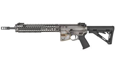 Rare Breed Crusader, Semi-automatic, 223 Rem/556NATO, 14.5" Barrel (16" OAL with Pinned Brake), Mid-length Gas System, Distressed Cerakote Finish, Magpul CTR Stock, 12" M-LOK Rail and R2 Brake, S.T. Billet Sights, Jeweled Mil-Spec Trigger, Spikes Pro Gri