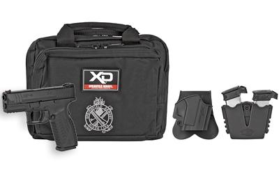 XDM, Striker Fired, Full Size, 9MM, 3.8" Barrel, Polymer Frame, Black Finish, Fiber Optic Front and Low Profile Combat Rear Sights, 19 Rounds, Instant Gear Up Includes 5 Magazines, Range Bag, Hard Case, Holster and Magazine Pouch XDM9389BHCE