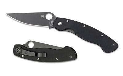 Military Model Folding Knife, Plain Edge, Black Blade, CPM-S30V Handle, Black Finish C36GPBK