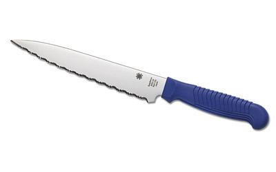 Utility Knife, 6.5" Fixed Blade, SpyderEdge, Drop Point, MBS-26 Stainless Steel, Blue Polypropylene Handle K04SBL