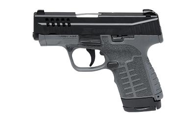 Stance MC9, Semi-automatic, Striker Fired, Polymer Frame Pistol, Micro Compact, 9MM, 3.2" Barrel, Nitride Finish, Black Slide, Gray Frame, 3 Dot Sights, No Manual Safety, 10 Rounds, 2 Magazines, (1)-7 Rounds and (1)-10 Rounds 67043